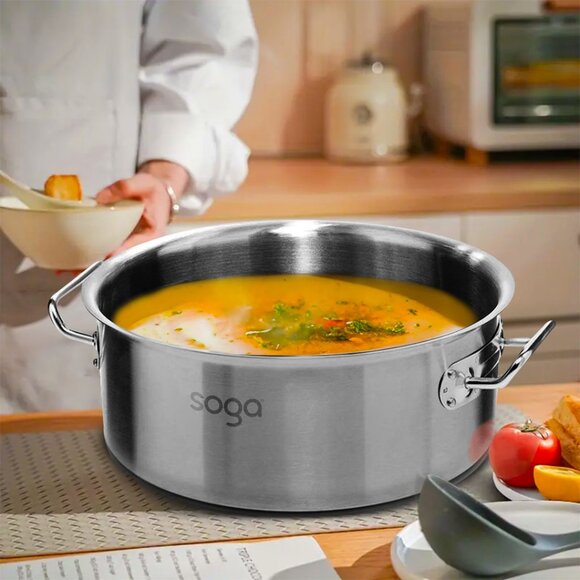 SOGA 17L Stainless Steel Stockpot Compact Heavy-Duty Cooking Pot for Soup & Stew - Picture 4 of 11